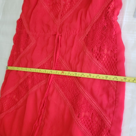 Adelyn Rae New Lace Tassle Tie Waist DRESS Red HOT Shoulder Straps Women's 🎉HP - Picture 14 of 15